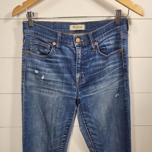EUC Madewell Jeans Women's sz 27 9" High Riser Skinny Skinny Raw Hem Ankle Jean - Picture 3 of 11
